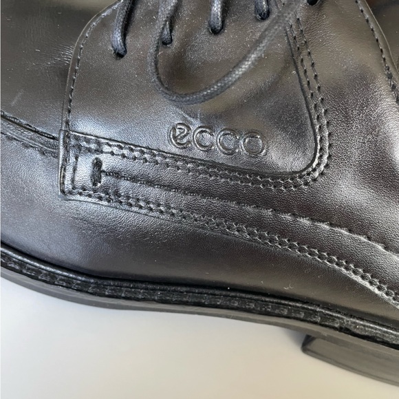 ECCO Men\'s Dress Shoes Black Leather Oxford Lace Up Size 46 Good Condition main image 4